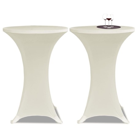 2 cream-colored tablecloths fitted for a pedestal table - 60 cm in diameter by vidaXL, Covers - Ref: Foro24-241207, Price: 24...