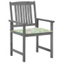 Garden chairs with cushions 4 pcs solid gray acacia wood by vidaXL, Garden chairs - Ref: Foro24-3061246, Price: 265,49 €, Dis...