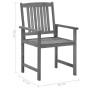 Garden chairs with cushions 4 pcs solid gray acacia wood by vidaXL, Garden chairs - Ref: Foro24-3061246, Price: 265,49 €, Dis...