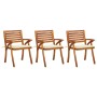 Garden dining chairs with cushions 3 pcs solid acacia wood by vidaXL, Garden chairs - Ref: Foro24-3060787, Price: 210,99 €, D...