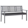 3-seater garden bench in gray eucalyptus wood and 150 cm cushion by vidaXL, garden benches - Ref: Foro24-3061050, Price: 200,...