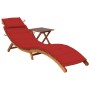 Gartenliege mit Tisch und Kissen massives Akazienholz von vidaXL, Liegen - Ref: Foro24-3061593, Preis: 190,14 €, Rabatt: %