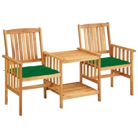 Garden chairs and table with solid acacia wood cushions. by vidaXL, Garden sets - Ref: Foro24-3061295, Price: 140,99 €, Disco...