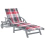 Garden lounger with solid acacia wood cushion by vidaXL, Loungers - Ref: Foro24-3061342, Price: 203,01 €, Discount: %