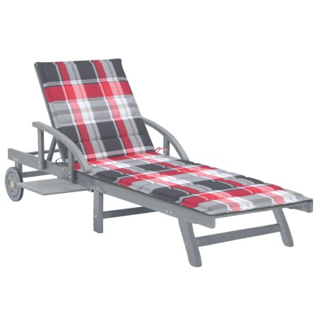 Garden lounger with solid acacia wood cushion by vidaXL, Loungers - Ref: Foro24-3061342, Price: 203,01 €, Discount: %