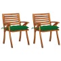 Garden dining chairs with cushions 2 pcs solid acacia wood by vidaXL, Garden chairs - Ref: Foro24-3060840, Price: 185,84 €, D...