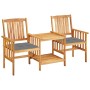 Garden chairs and table with solid acacia wood cushions by vidaXL, Garden sets - Ref: Foro24-3061291, Price: 143,58 €, Discou...