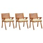 Garden dining chairs with cushions 3 pcs solid acacia wood by vidaXL, Garden chairs - Ref: Foro24-3060832, Price: 246,50 €, D...