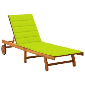 Garden lounger with solid acacia wood cushion by vidaXL, Loungers - Ref: Foro24-3061355, Price: 188,99 €, Discount: %