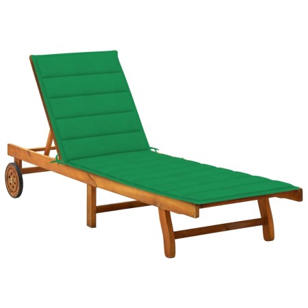 Garden lounger with solid acacia wood cushion by vidaXL, Loungers - Ref: Foro24-3061349, Price: 200,65 €, Discount: %