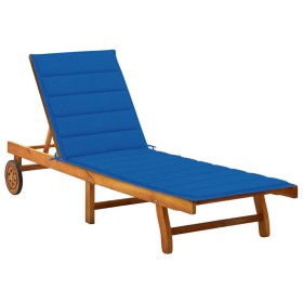 Garden lounger with solid acacia wood cushion by vidaXL, Loungers - Ref: Foro24-3061354, Price: 183,99 €, Discount: %