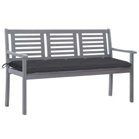 3-seater garden bench in gray eucalyptus wood and 150 cm cushion by vidaXL, garden benches - Ref: Foro24-3061065, Price: 209,...