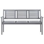 3-seater garden bench in gray eucalyptus wood and 150 cm cushion by vidaXL, garden benches - Ref: Foro24-3061065, Price: 198,...