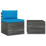 Pallet garden furniture 2 pieces with pine wood cushions by vidaXL, Garden sets - Ref: Foro24-3061663, Price: 128,99 €, Disco...