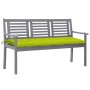 3-seater garden bench in gray eucalyptus wood and 150 cm cushion by vidaXL, garden benches - Ref: Foro24-3061076, Price: 209,...