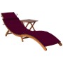 Garden lounger with table and cushion in solid acacia wood by vidaXL, Loungers - Ref: Foro24-3061596, Price: 190,14 €, Discou...