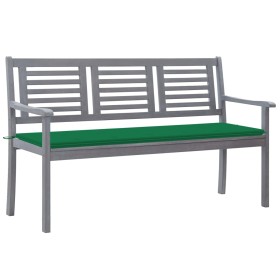 3-seater garden bench in gray eucalyptus wood and 150 cm cushion by vidaXL, garden benches - Ref: Foro24-3061055, Price: 196,...