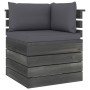 Corner sofa made of garden pallets with pine wood cushions by vidaXL, Modular outdoor sofas - Ref: Foro24-3061647, Price: 105...