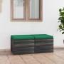 Garden pallet ottomans 2 pieces with solid pine wood cushions by vidaXL, Modular outdoor sofas - Ref: Foro24-3061712, Price: ...