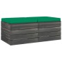 Gartenpalette Hocker 2 Stück Kissen massives Kiefernholz von vidaXL, Modulare Sofas für den Außenbereich - Ref: Foro24-306171...