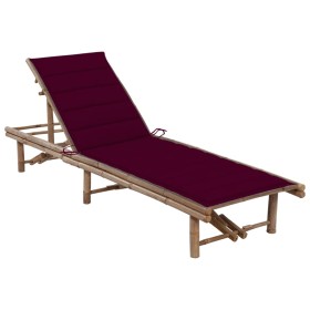 Garden lounger with bamboo cushion by vidaXL, Loungers - Ref: Foro24-3061641, Price: 193,99 €, Discount: %