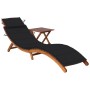 Garden lounger with table and cushion in solid acacia wood by vidaXL, Loungers - Ref: Foro24-3061594, Price: 190,14 €, Discou...