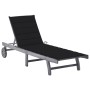 Garden lounger with solid gray acacia wood cushion by vidaXL, Loungers - Ref: Foro24-3061366, Price: 190,25 €, Discount: %