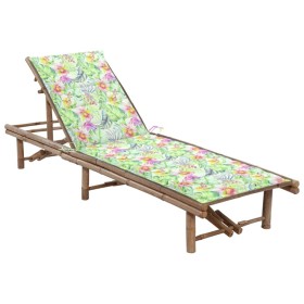 Garden lounger with bamboo cushion by vidaXL, Loungers - Ref: Foro24-3061644, Price: 198,16 €, Discount: %