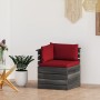 Corner sofa made of garden pallets with pine wood cushions by vidaXL, Modular outdoor sofas - Ref: Foro24-3061656, Price: 109...