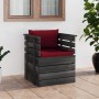 Garden armchair with pine wood cushions by vidaXL, Modular outdoor sofas - Ref: Foro24-3061728, Price: 94,84 €, Discount: %