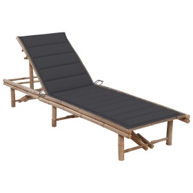 Garden lounger with bamboo cushion by vidaXL, Loungers - Ref: Foro24-3061632, Price: 193,99 €, Discount: %