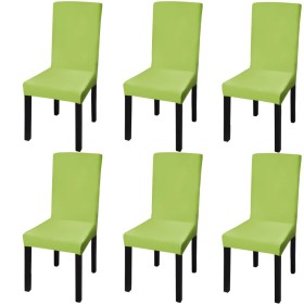 Funda para silla elástica recta 6 unidades verde de vidaXL, Fundas - Ref: Foro24-131424, Precio: 22,20 €, Descuento: %