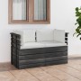 Garden pallet sofa, 2 seats, with solid pine wood cushions. by vidaXL, Garden sets - Ref: Foro24-3061733, Price: 257,80 €, Di...