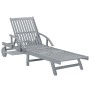 Garden lounger with solid acacia wood cushion by vidaXL, Loungers - Ref: Foro24-3061340, Price: 201,16 €, Discount: %