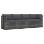 4-Sitzer-Gartensofa aus Paletten und Kissen aus massivem Kiefernholz von vidaXL, Gartensets - Ref: Foro24-3061743, Preis: 430...