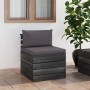 Central garden pallet sofa with pine wood cushions by vidaXL, Modular outdoor sofas - Ref: Foro24-3061683, Price: 90,73 €, Di...