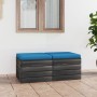 Garden plalet ottomans 2 pcs solid pine wood cushions by vidaXL, Modular outdoor sofas - Ref: Foro24-3061711, Price: 122,99 €...