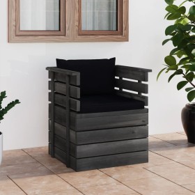 Garden armchair with pine wood cushions by vidaXL, Modular outdoor sofas - Ref: Foro24-3061726, Price: 95,21 €, Discount: %