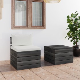 Pallet garden furniture 2 pieces with solid pine wood cushions by vidaXL, Garden sets - Ref: Foro24-3061661, Price: 124,99 €,...