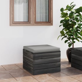 Garden pallet ottoman with pine wood cushion by vidaXL, Modular outdoor sofas - Ref: Foro24-3061696, Price: 73,66 €, Discount: %