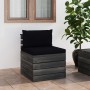 Central sofa made of garden pallets with pine wood cushions by vidaXL, Modular outdoor sofas - Ref: Foro24-3061690, Price: 87...