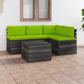 Garden pallet furniture 5 pieces cushions solid pine wood by vidaXL, Garden sets - Ref: Foro24-3061838, Price: 374,50 €, Disc...