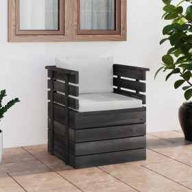 Gartensessel mit Kissen aus Kiefernholz von vidaXL, Modulare Sofas für den Außenbereich - Ref: Foro24-3061721, Preis: 93,81 €...