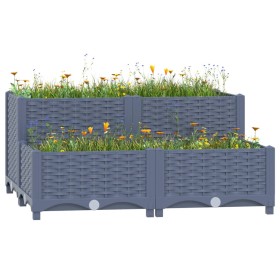 Blumenbeet aus Polypropylen 80x80x38 cm von vidaXL, Töpfe und Pflanzgefäße - Ref: Foro24-310409, Preis: 68,53 €, Rabatt: %