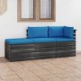 Garden furniture made of 3-piece pallets with solid pine wood cushions. by vidaXL, Garden sets - Ref: Foro24-3061771, Price: ...