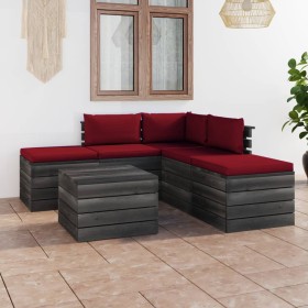 Pallet garden furniture 6 pieces with solid pine wood cushions by vidaXL, Garden sets - Ref: Foro24-3061848, Price: 415,99 €,...