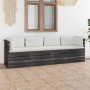 4-Sitzer-Gartensofa aus Paletten und Kissen aus massivem Kiefernholz von vidaXL, Gartensets - Ref: Foro24-3061745, Preis: 417...