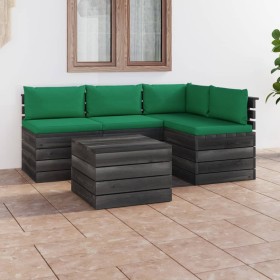 Garden pallet furniture 5 pieces cushions solid pine wood by vidaXL, Garden sets - Ref: Foro24-3061832, Price: 374,50 €, Disc...