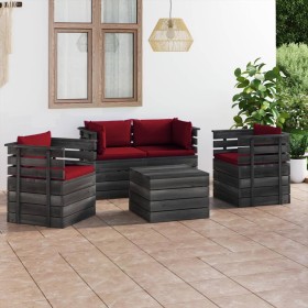 Garden pallet furniture 5 pieces cushions solid pine wood by vidaXL, Garden sets - Ref: Foro24-3061824, Price: 463,18 €, Disc...