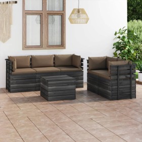 Garden pallet furniture 6 pieces cushions solid pine wood by vidaXL, Garden sets - Ref: Foro24-3061895, Price: 607,94 €, Disc...